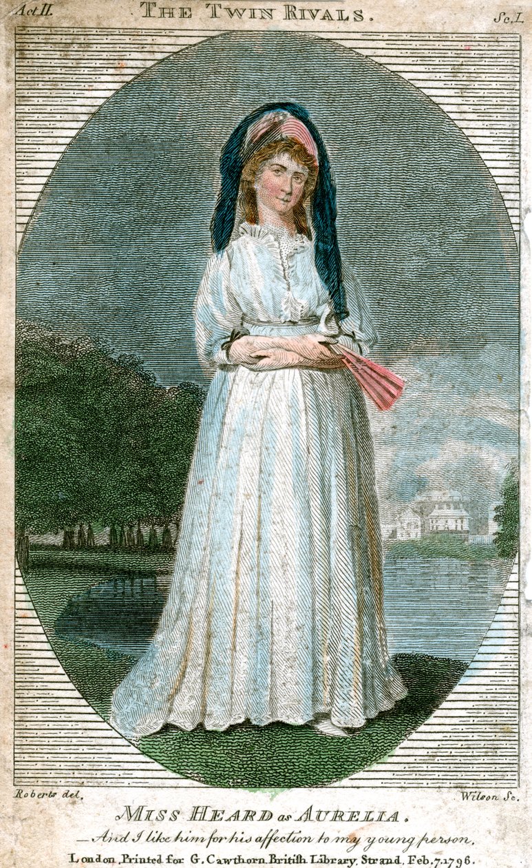 Miss Heard som Aurelia, 1796 av Unbekannt