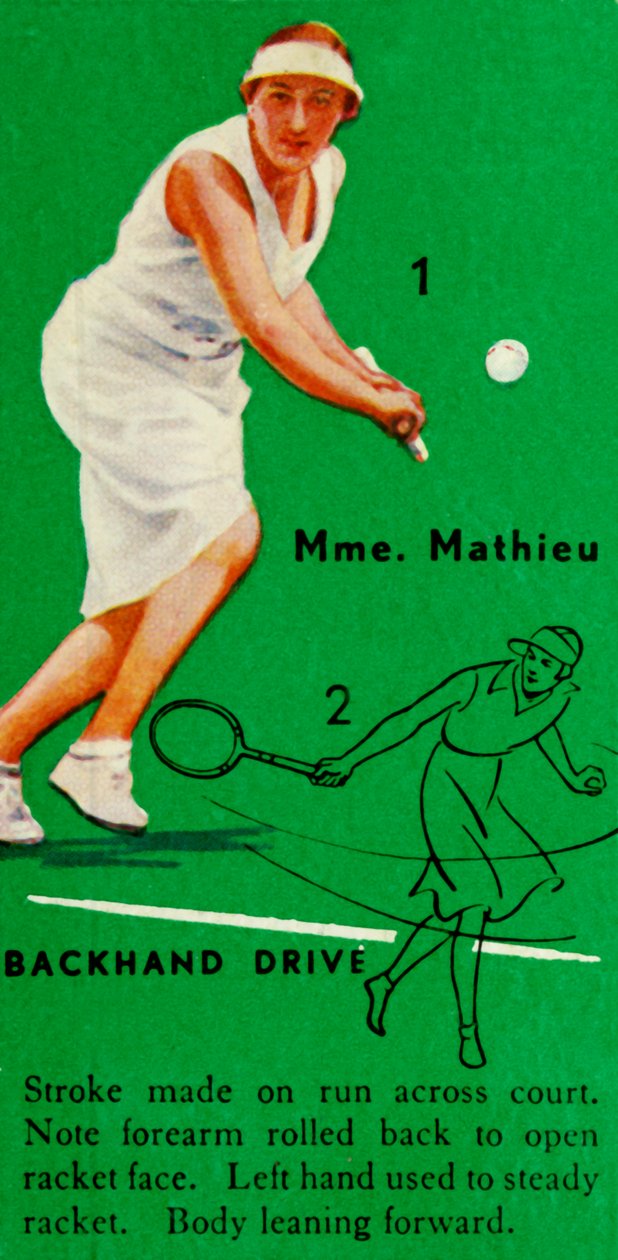 Mme. Mathieu - Backhand Drive, c1935. av Unbekannt