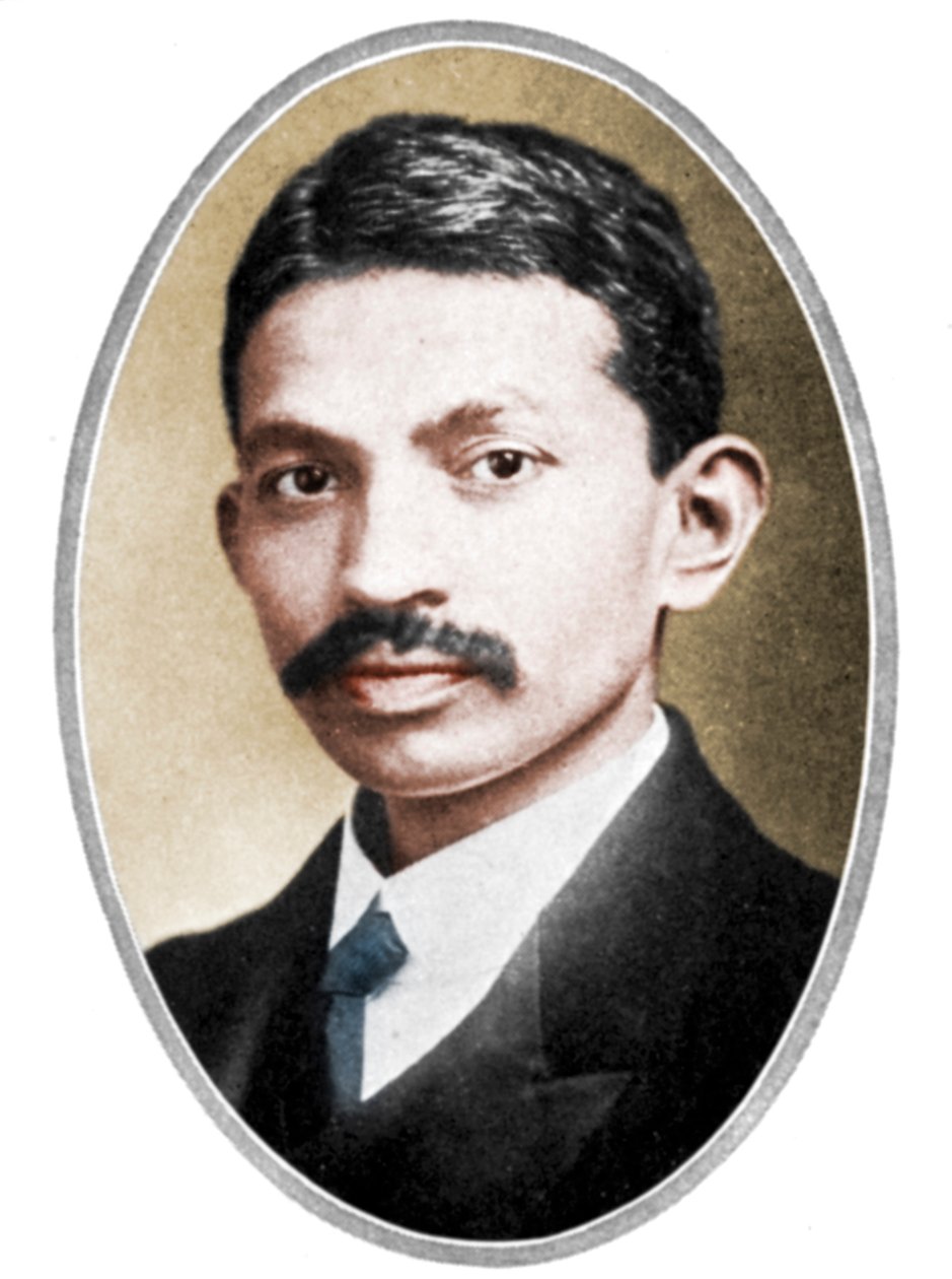 Mohandas Karamchand Gandhi 1869-1948, som en ung mann av Unbekannt
