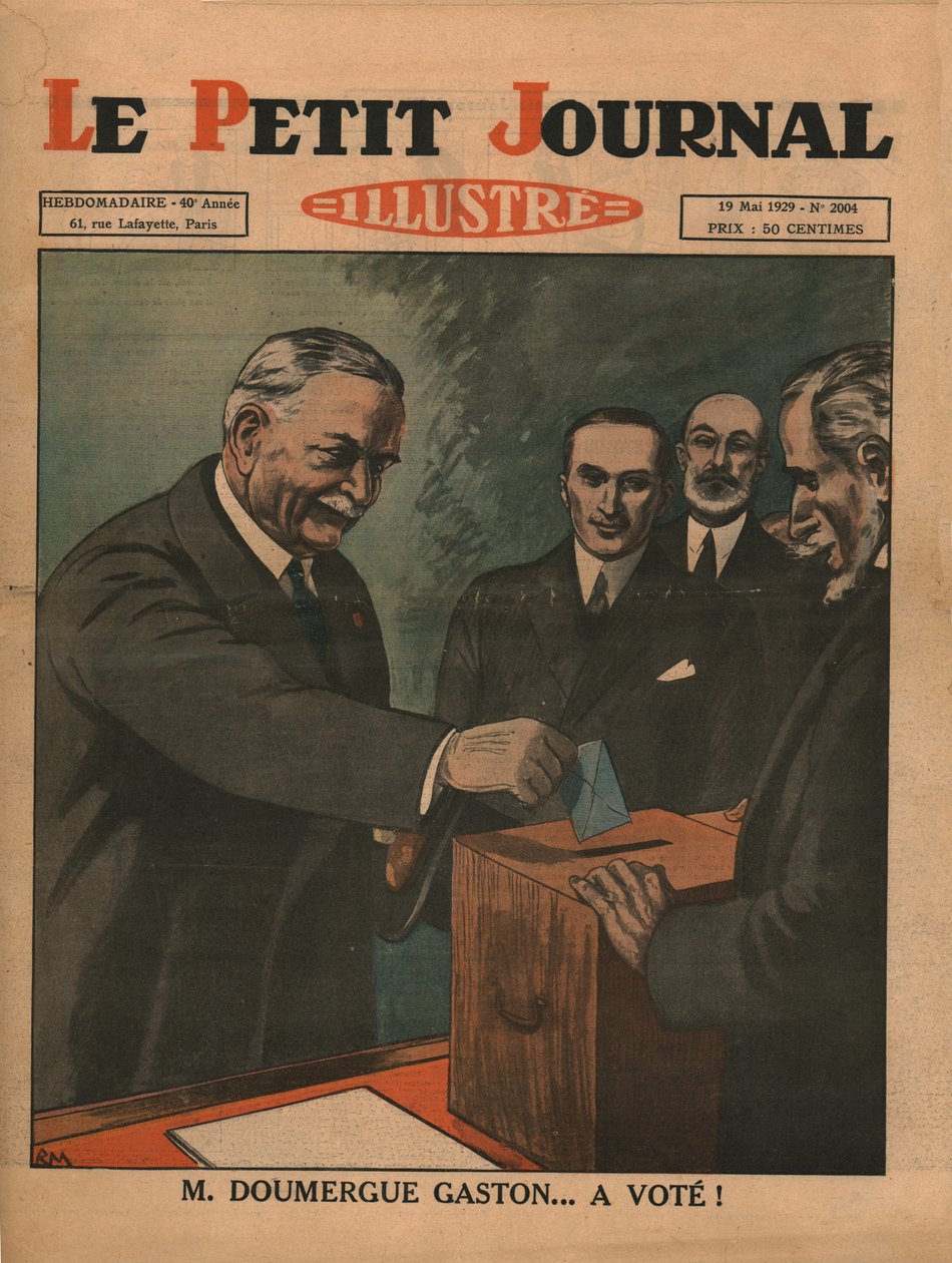 Monsieur Gaston Doumergue...har stemt!, 1929. av Unbekannt