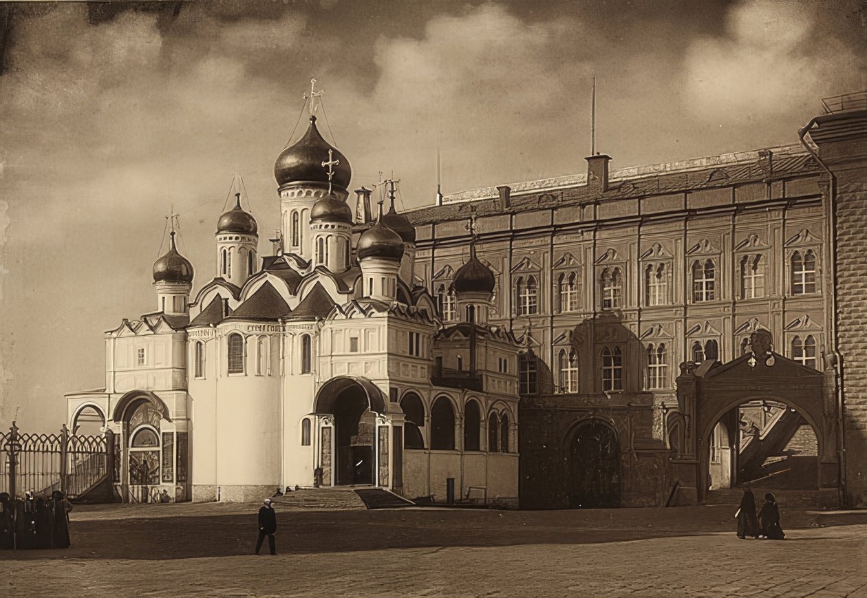 Moskva. Bebudelseskatedralen. Rundt 1900 av Unbekannt