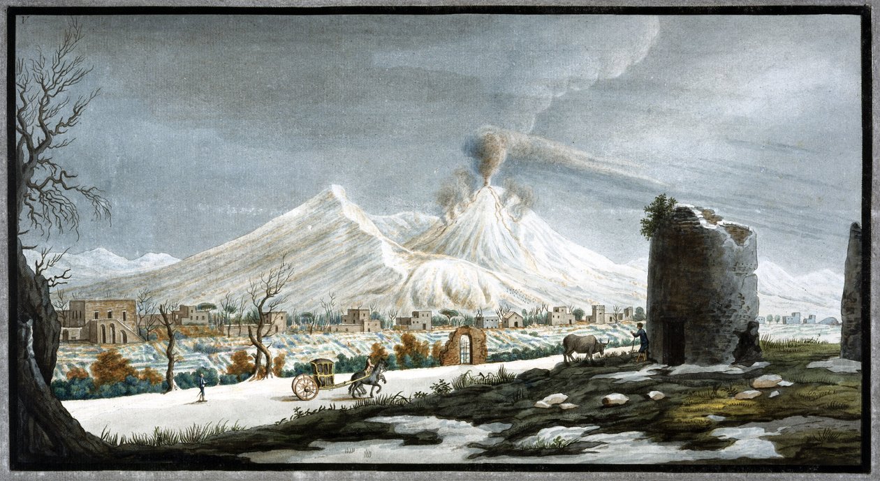 Vesuv i utbrudd, kongeriket Napoli, vinteren 1767 av Unbekannt