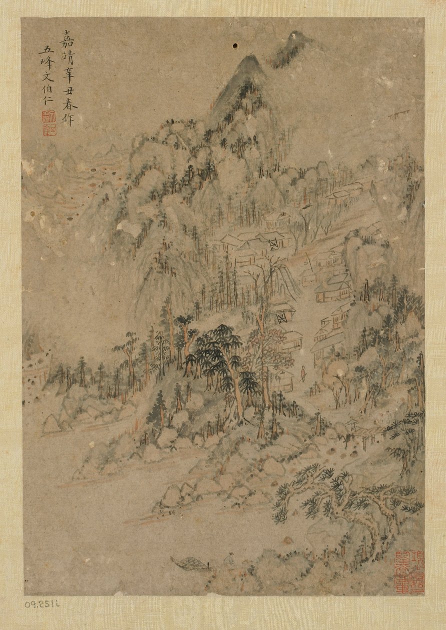 Fjelllandsby, Ming-dynastiet, 1550-1644. av Unbekannt