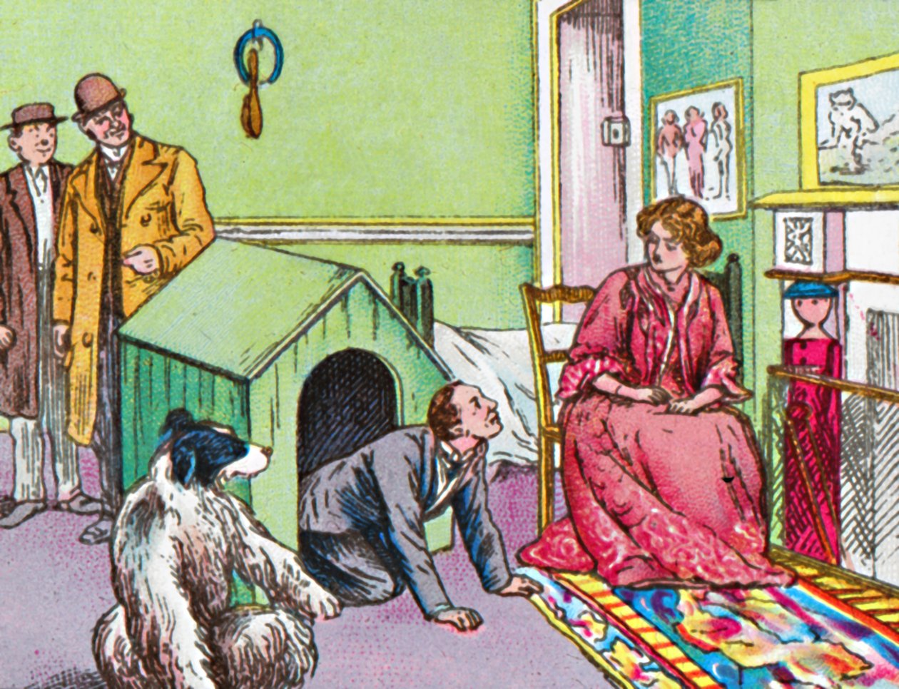 Mr Darling i kennelen, c1905 av Unbekannt