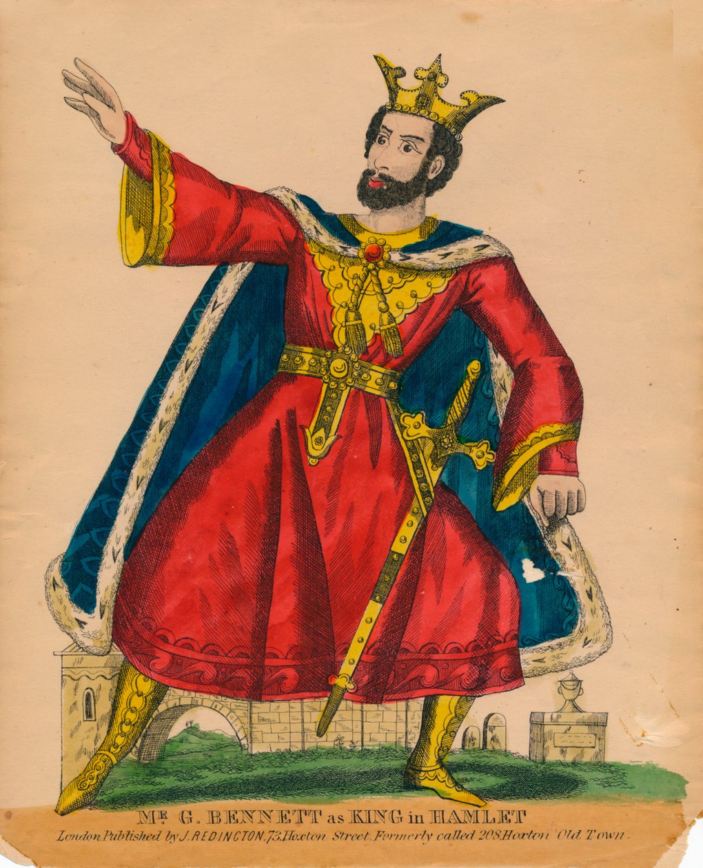 Mr. G. Bennett som konge i Hamlet, c1849. av Unbekannt