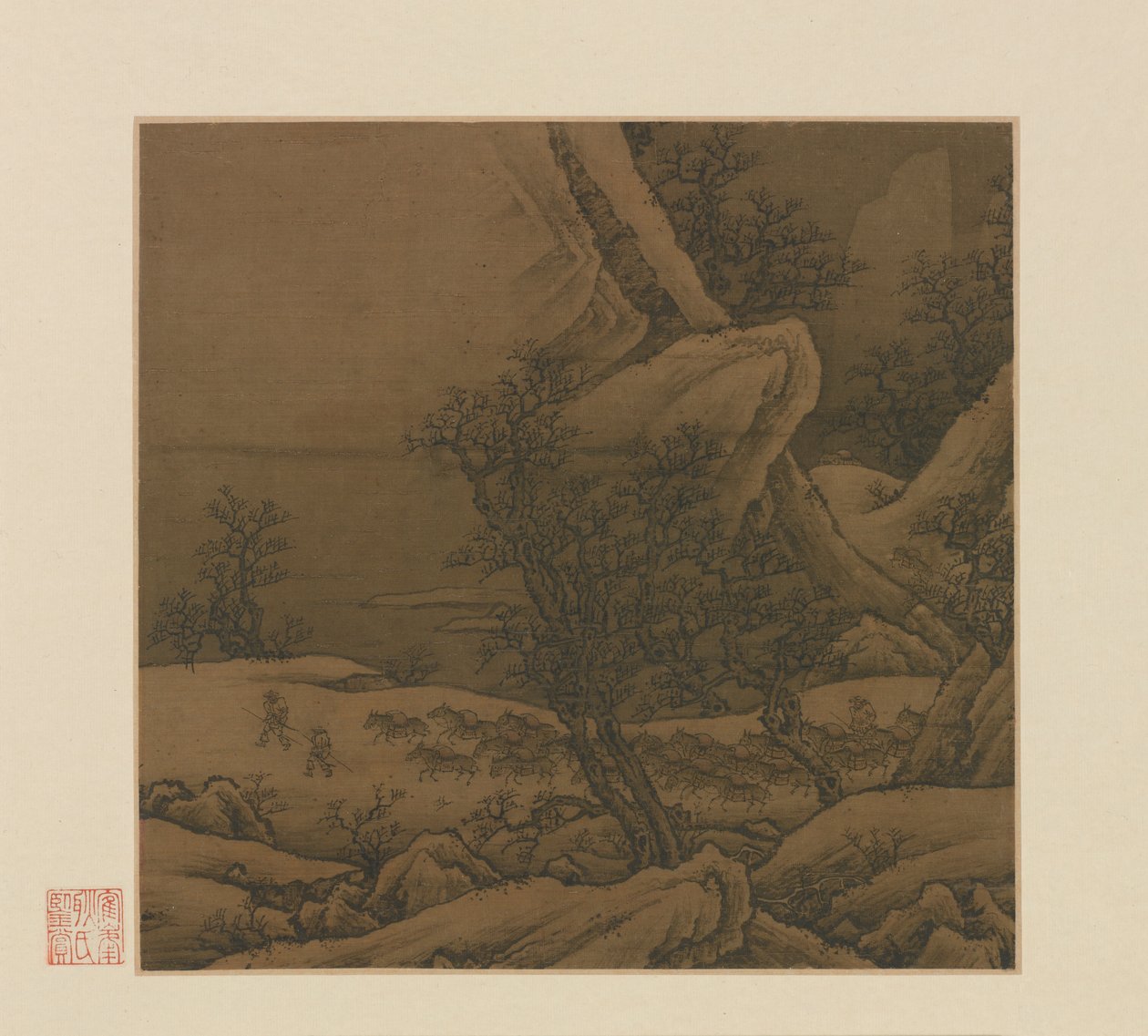 Muldyrtog i Snowy Mountains, 1300-1400-tallet. av Unbekannt
