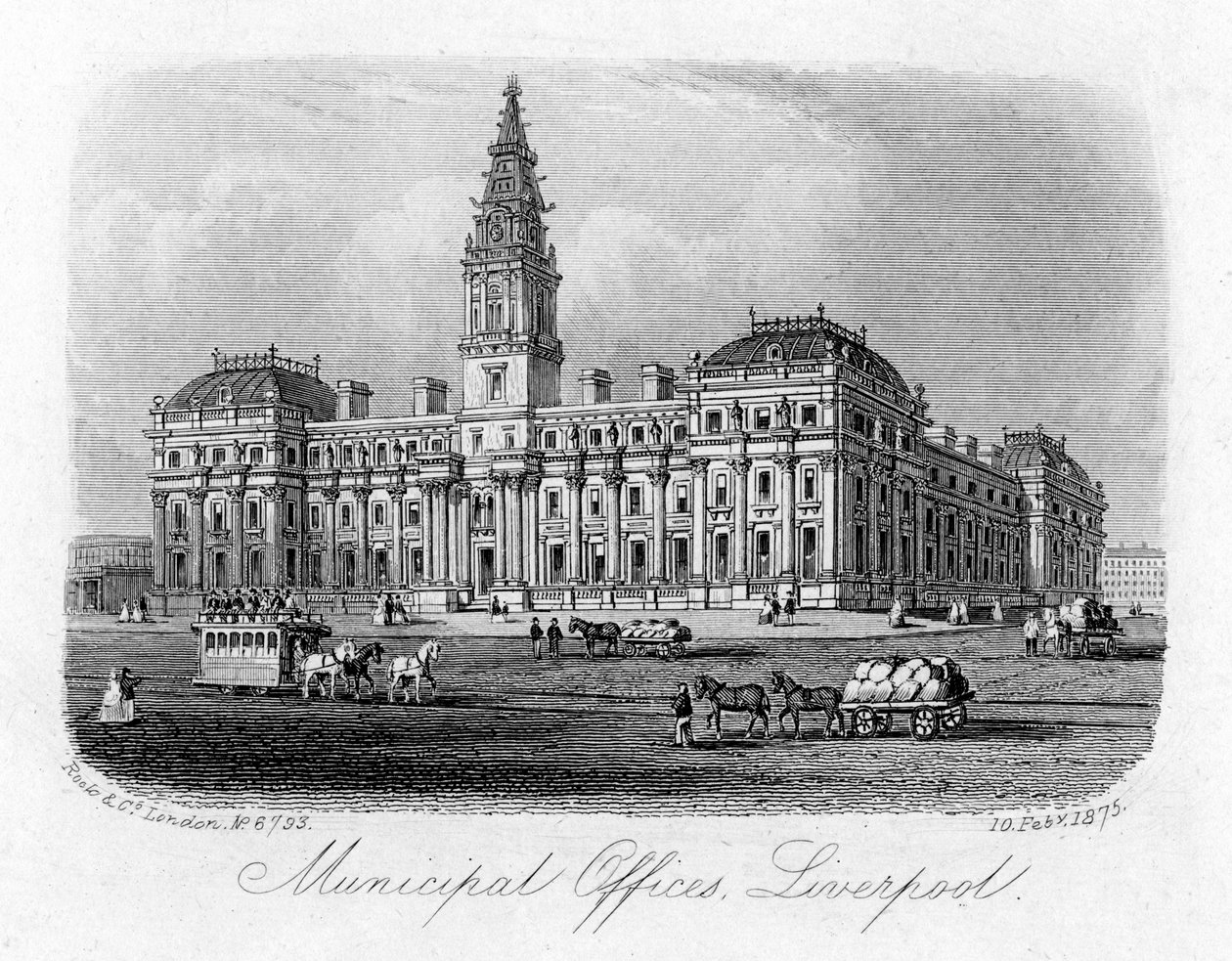 Kommunale kontorer, Liverpool, 10. februar 1875 av Unbekannt