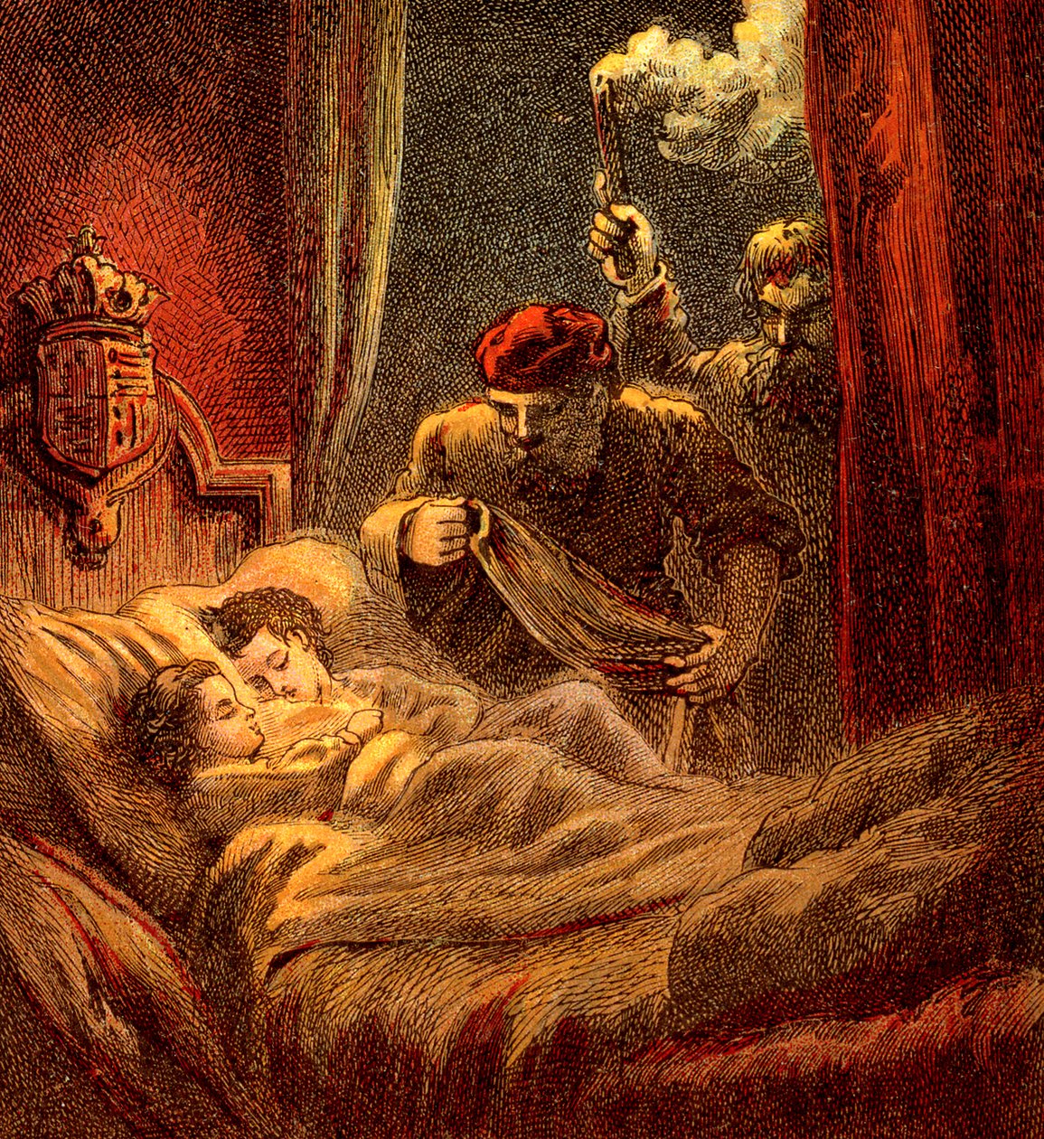 Mordet på de små prinsene, 1483, c1850 av Unbekannt