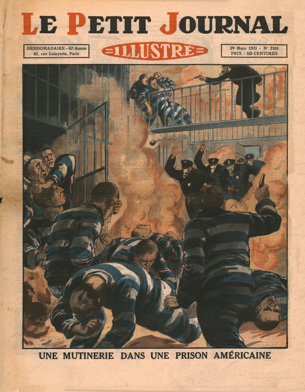 Mytteri i et amerikansk fengsel, 1931. av Unbekannt