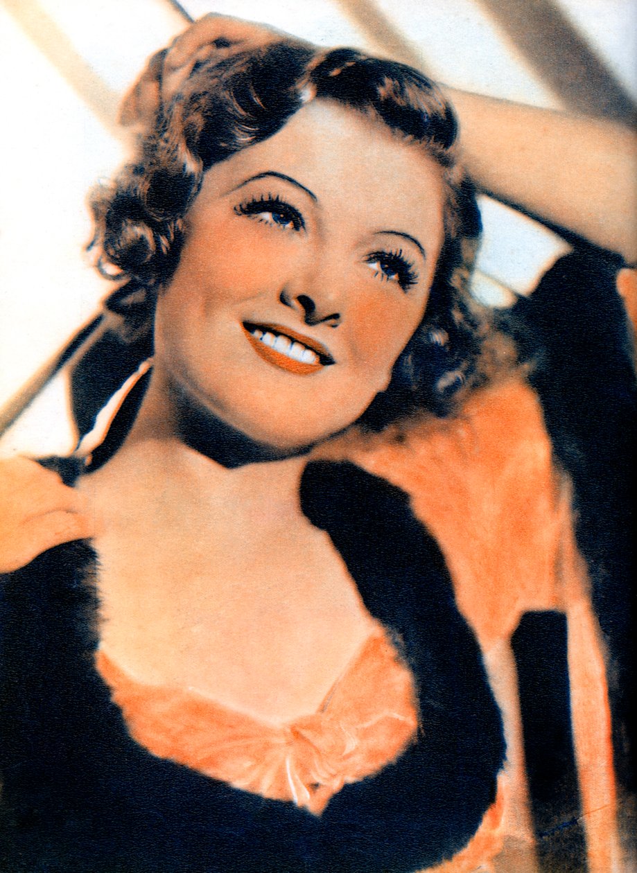 Myrna Loy , amerikansk skuespillerinne, 1934-1935 av Unbekannt
