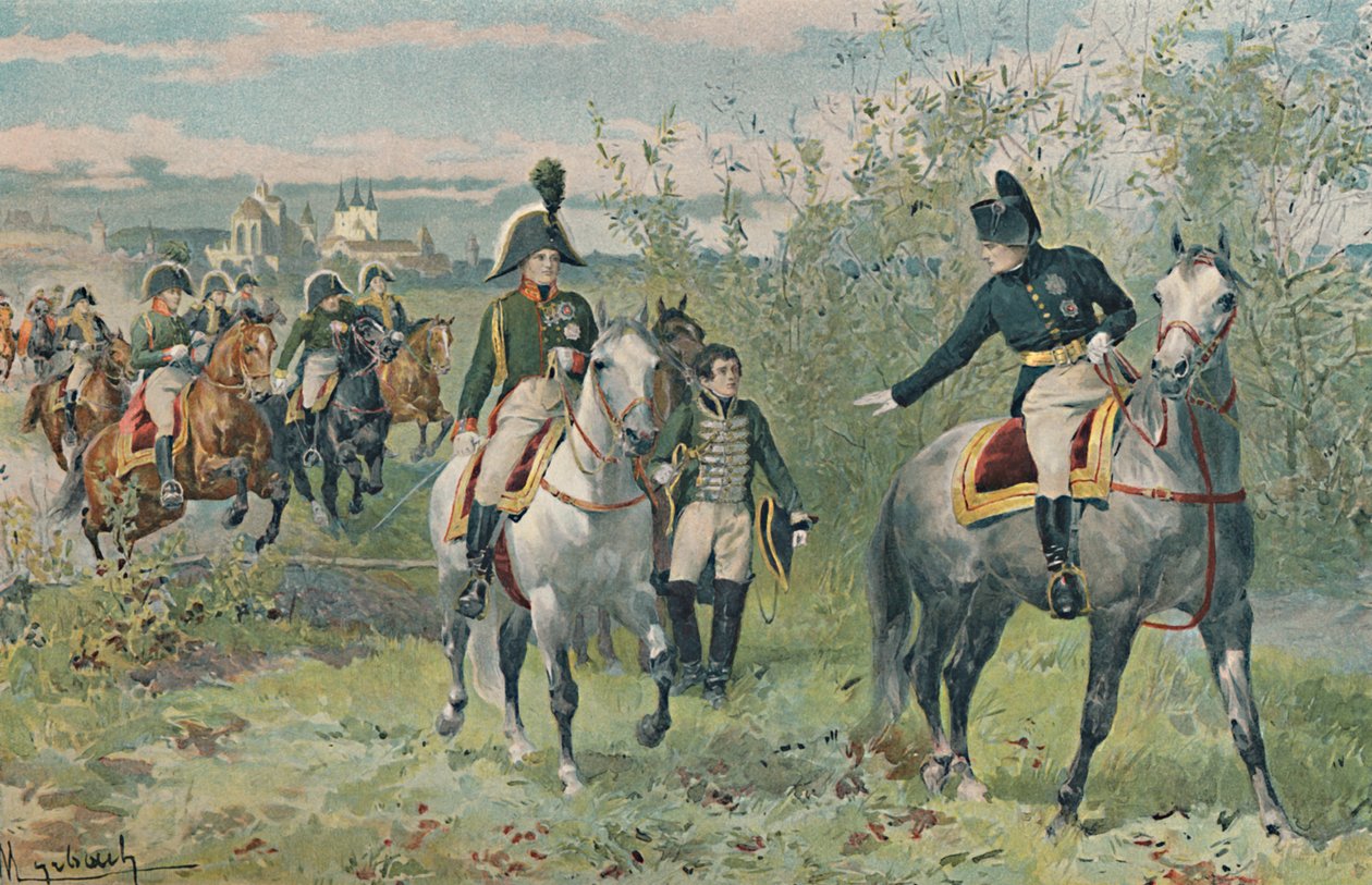 Napoleon og Alexander i Erfurt, 1808, 1896. av Unbekannt