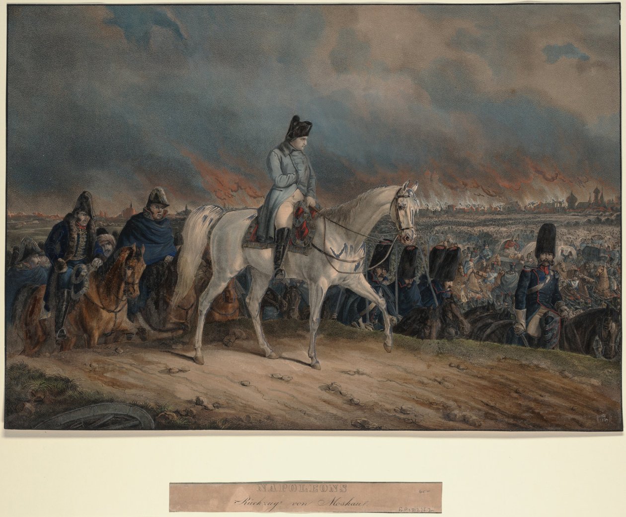 Napoleons retrett fra Moskva, 1847 av Unbekannt