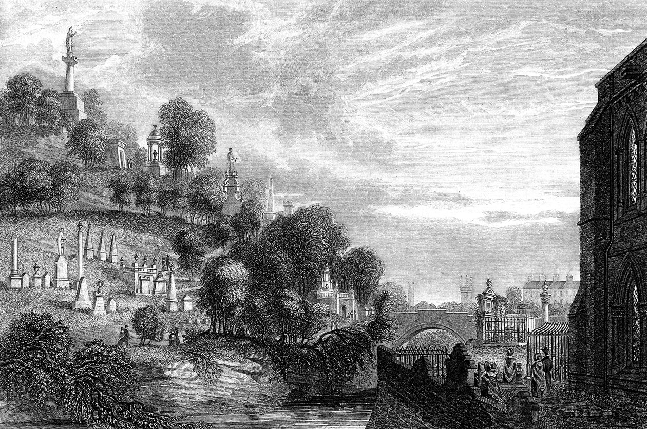 Necropolis kirkegård i Glasgow, 1888 av Unbekannt