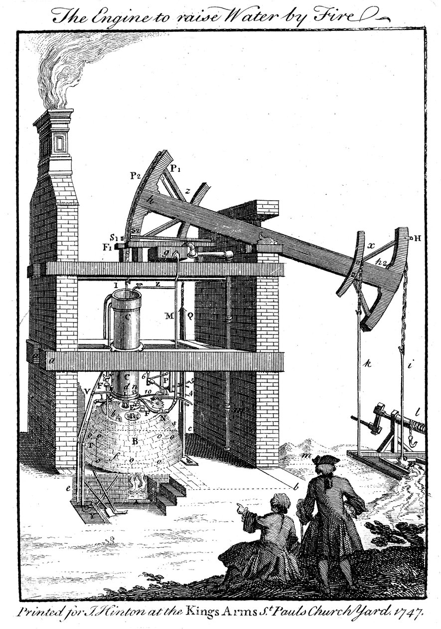 Newcomen dampmaskin, 1747 av Unbekannt