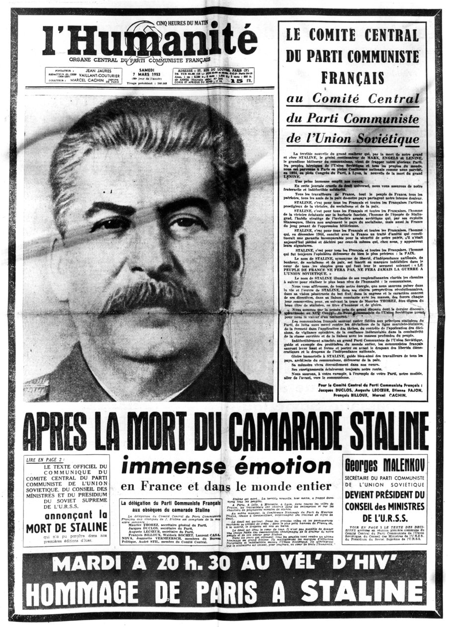 Nyheter om Stalins død, 7. mars 1953 av Unbekannt