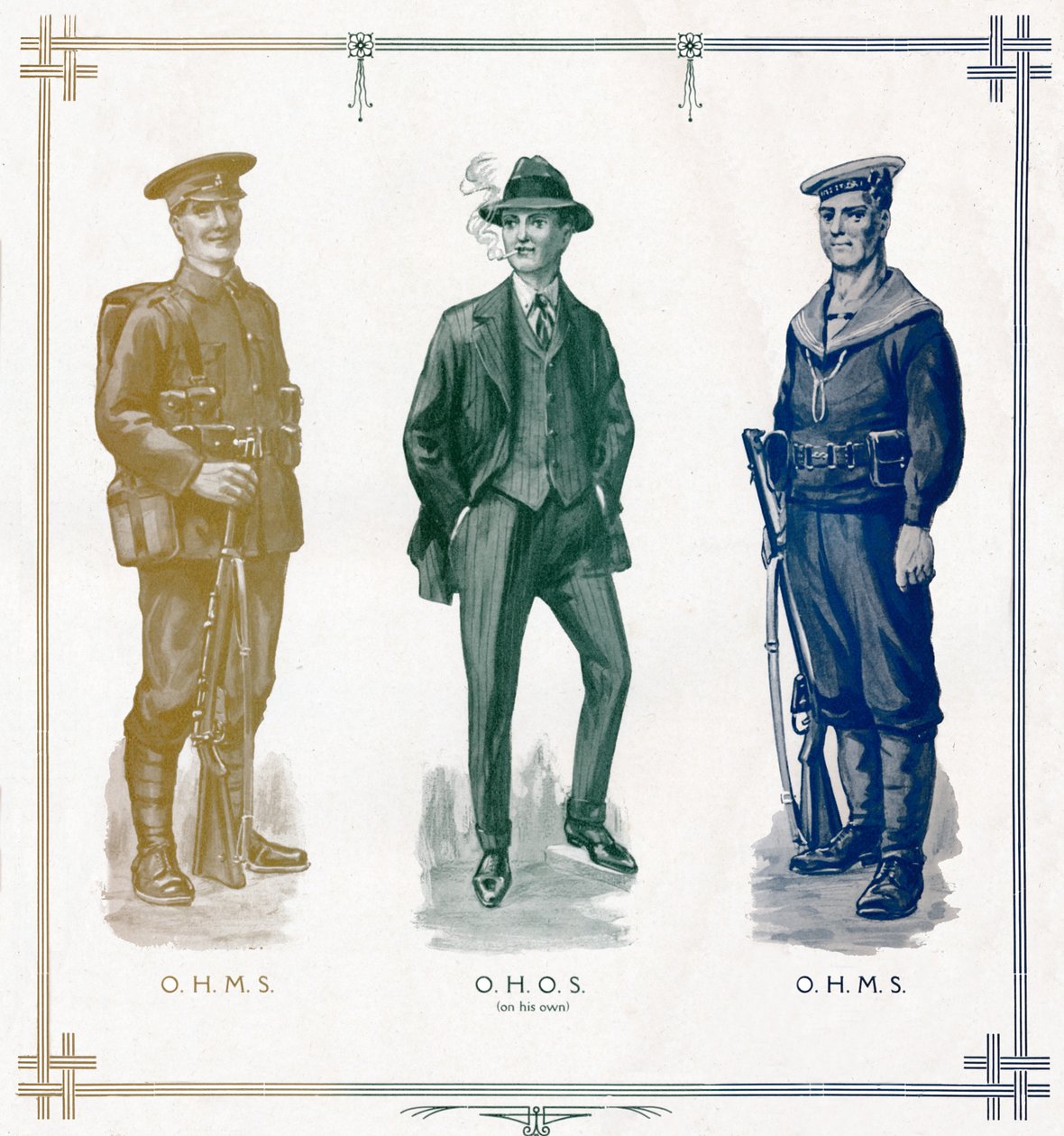 O.H.M.S, O.H.O.S. på egen hånd, O.H.M.S., 1916 av Unbekannt