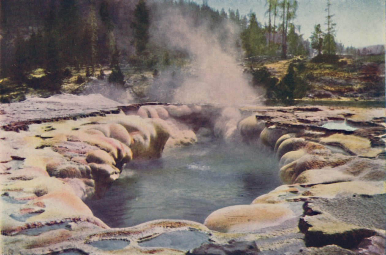 Avlang geyser, Yellowstone Park, 1916 av Unbekannt