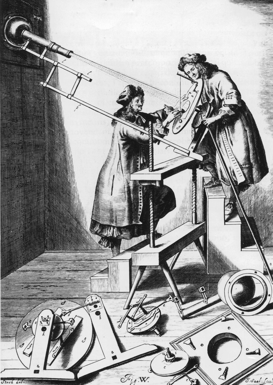 Observerer en solformørkelse, 1673 av Unbekannt