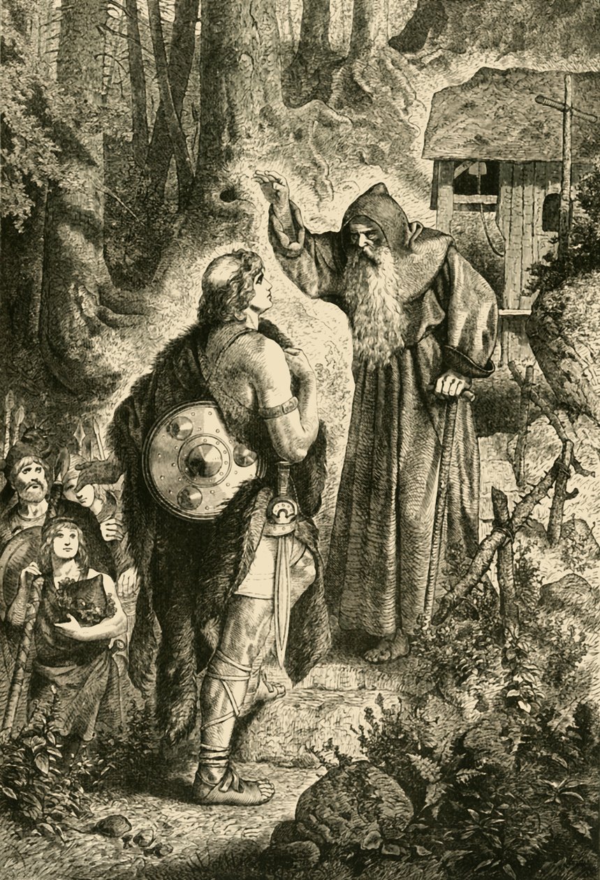 Odoacer and the Monk Serverinus, 500-tallet, 1890. av Unbekannt