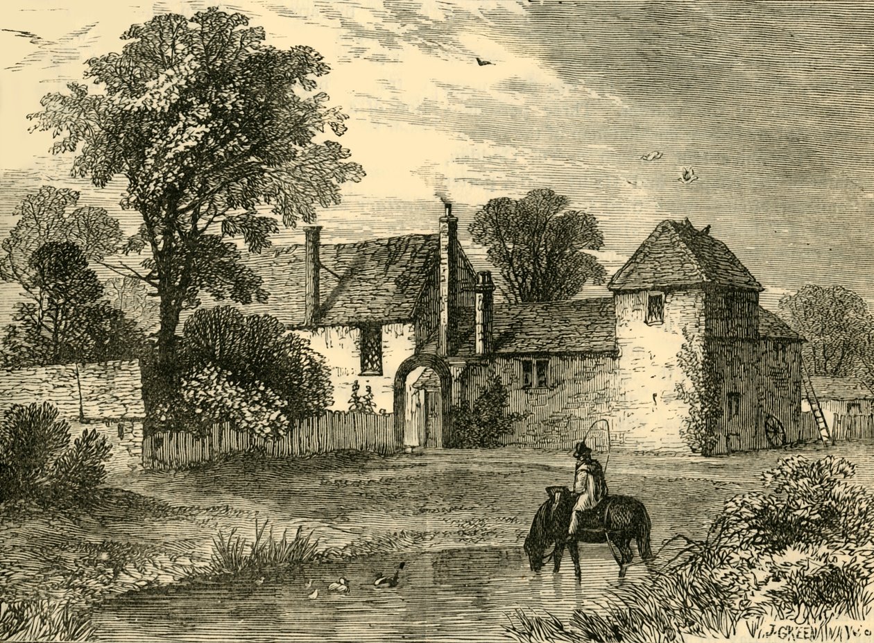 Gammel krittgård i 1730, c1876. av Unbekannt