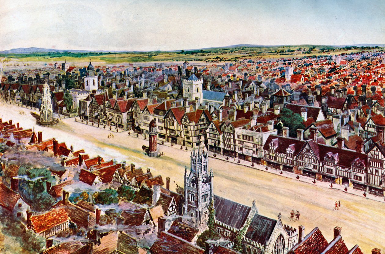 Gammel Cheapside, ca 1580, c1900-1920 av Unbekannt
