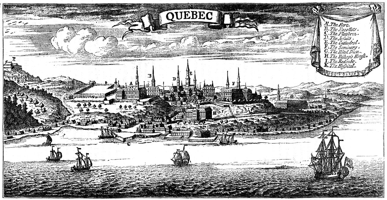 Gammel utsikt over Quebec, 1730 c1880 av Unbekannt