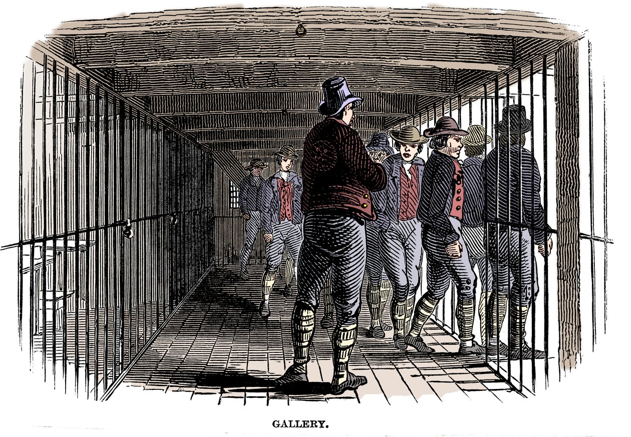 Om bord i et fengselshulk, 1848 av Unbekannt
