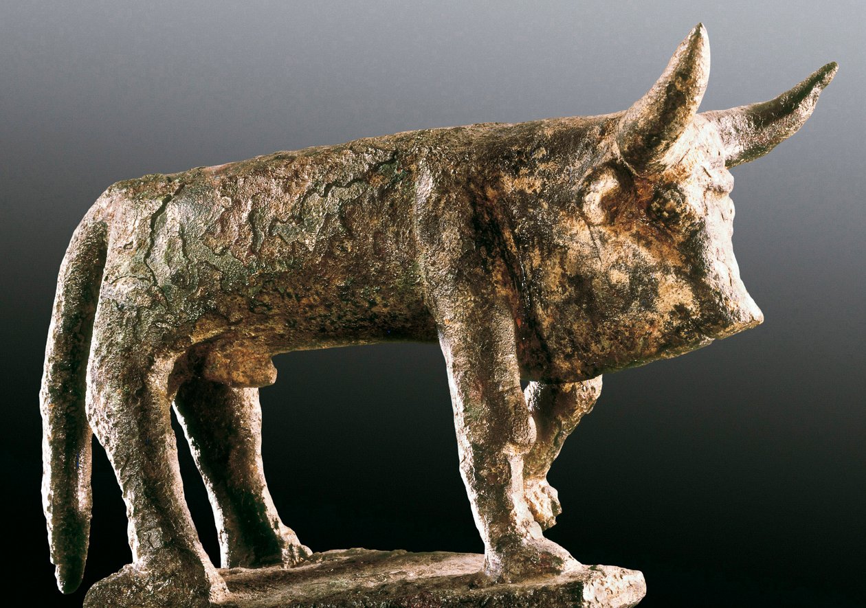 Okse, bronseskulptur av Unbekannt