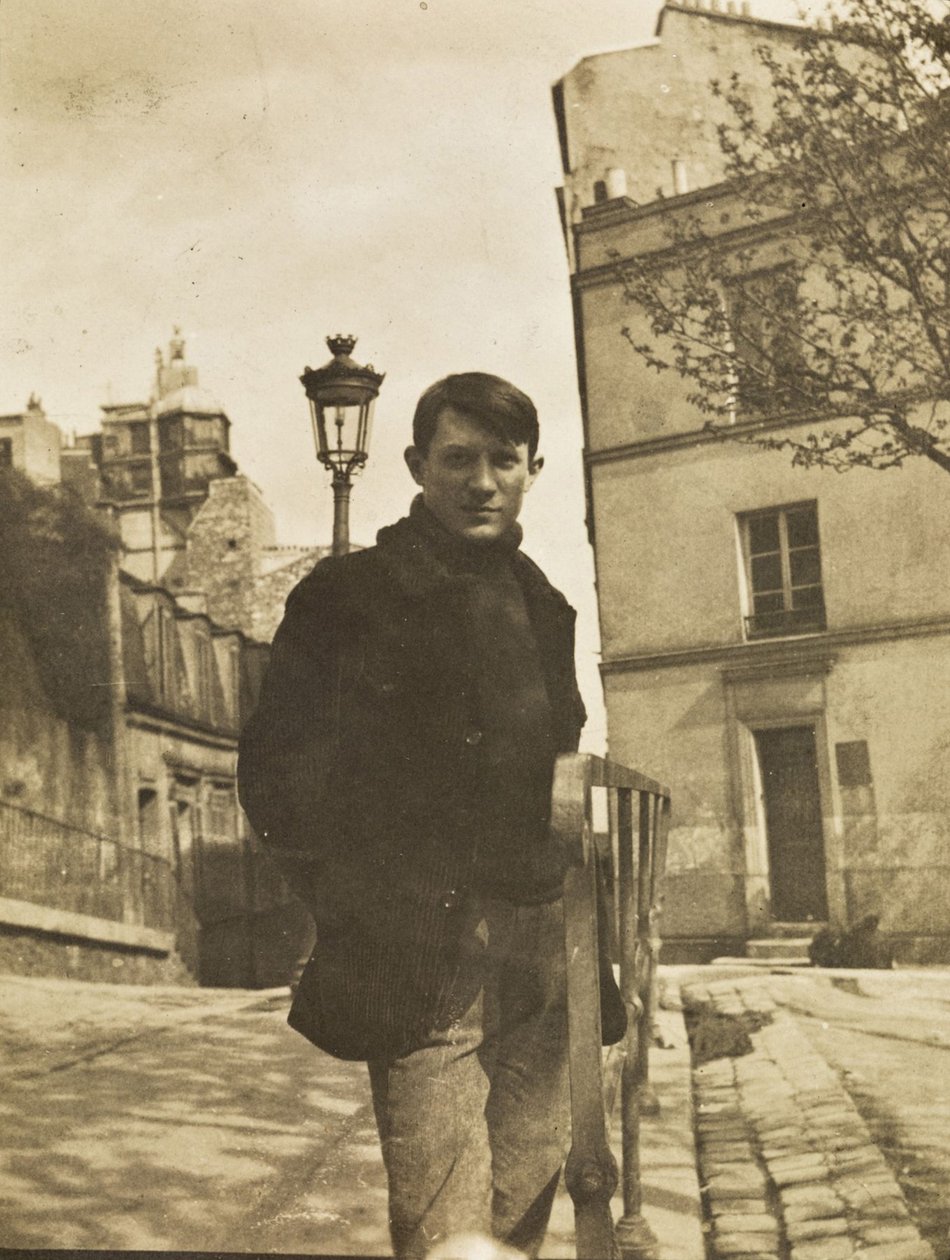 Pablo Picasso på stedet Ravignan, Montmartre, 1904. av Unbekannt