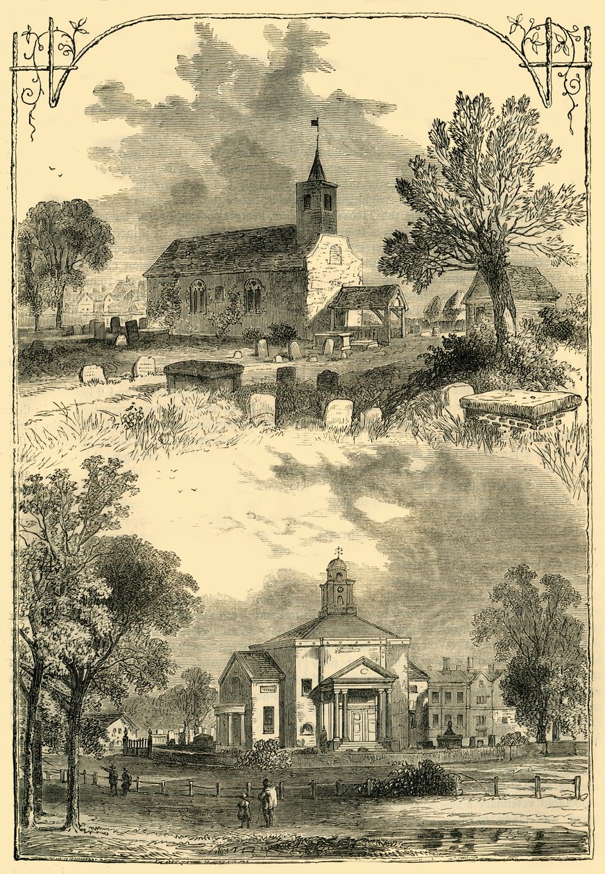Paddington kirke: 1750 og 1805, c1876. av Unbekannt