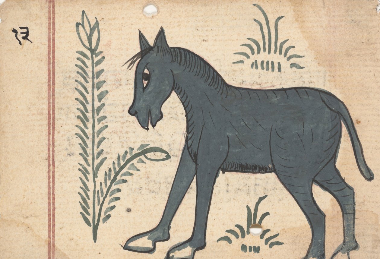 Side fra a Book of Omens, ca. 1800. av Unbekannt