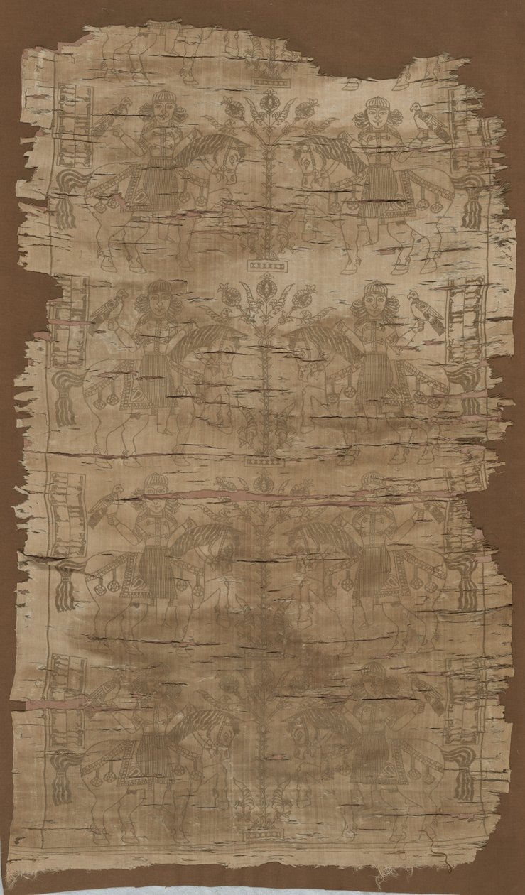 Panel med falkonerere, 1516-1955. av Unbekannt