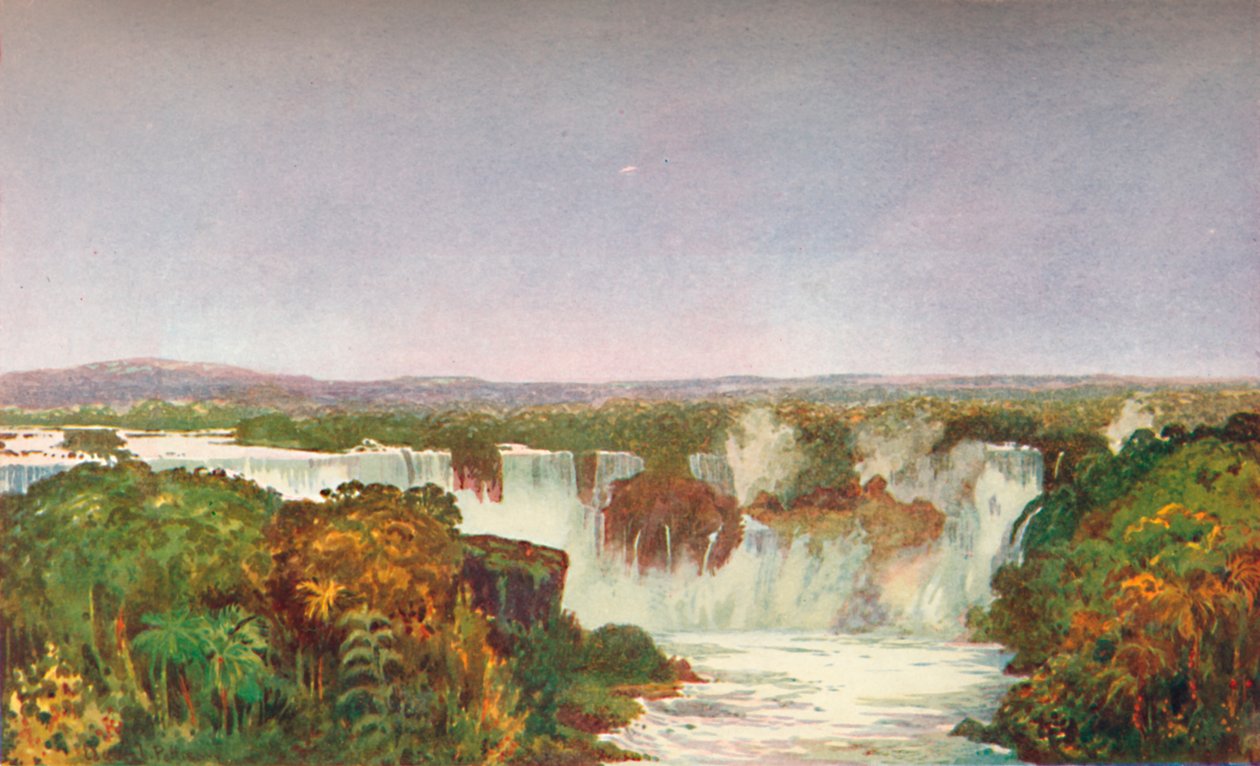 Delvis utsikt over fossen i Iguassu, 1914. av Unbekannt