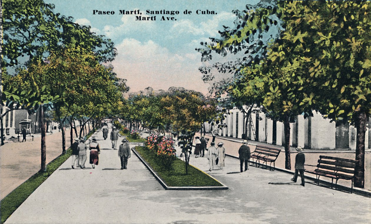 Paseo Martí, Santiago de Cuba, c1910. av Unbekannt