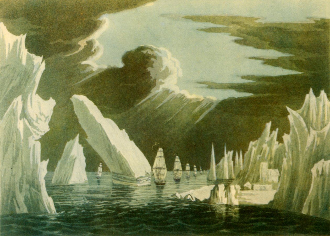 'Passage Through the Ice, juni 1818', 1946. av Unbekannt