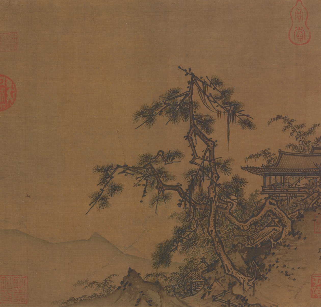 Paviljong på åssiden, Ming-dynastiet, 1400-tallet. av Unbekannt