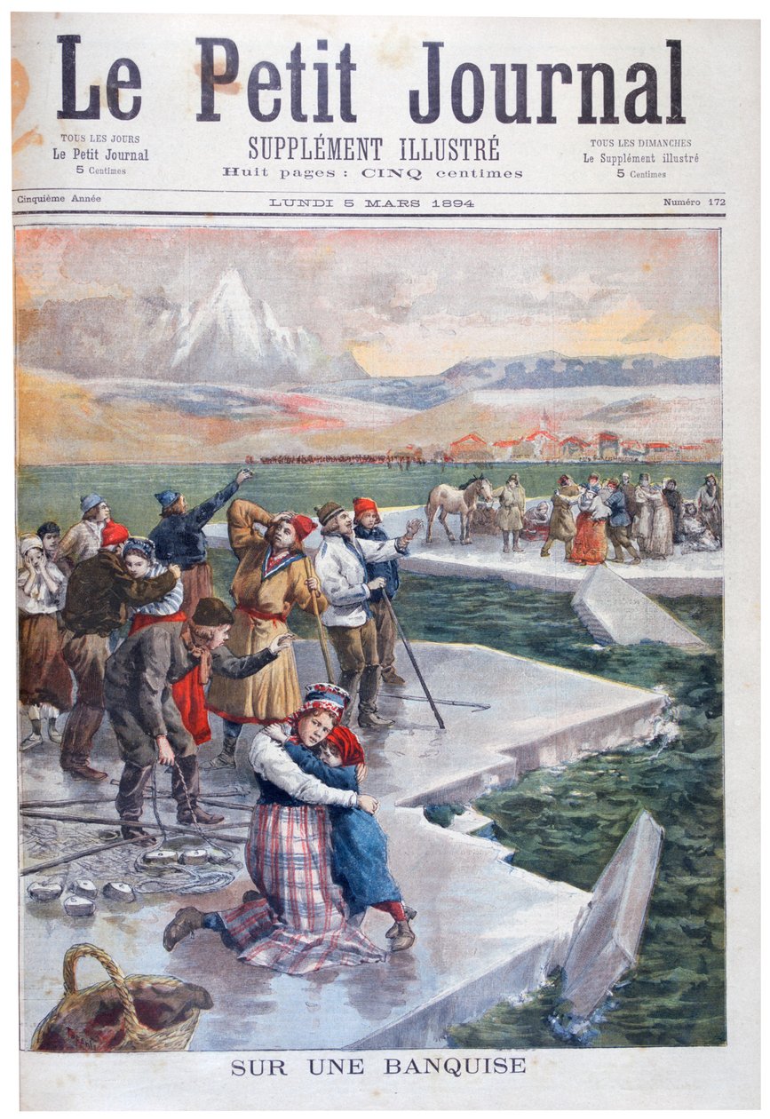 Folk strandet på isflak, Finland, 1894 av Unbekannt