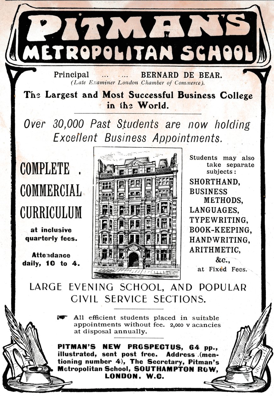 Pitmans Metropolitan School, 1906. av Unbekannt