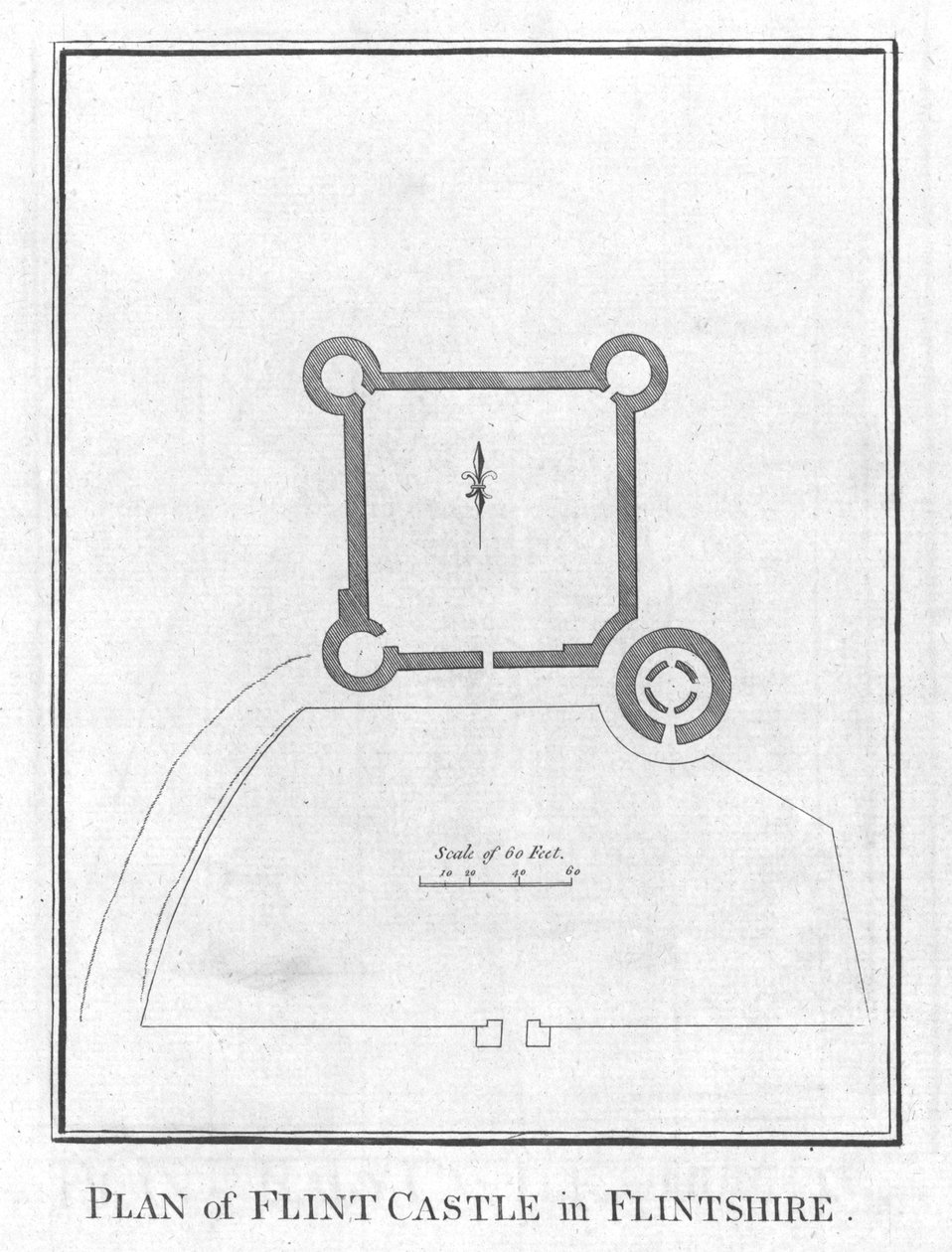 Plan over Flint Castle i Flintshire., c1800 av Unbekannt