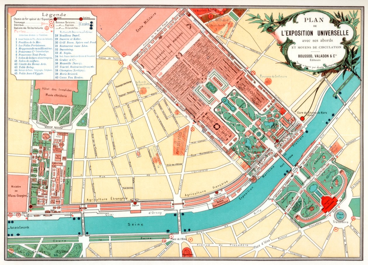 Plan for den universelle utstillingen, Paris, 1889 av Unbekannt