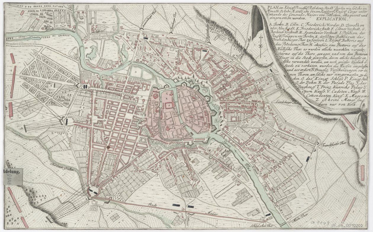 Plan for Berlin 1760 av Unbekannt