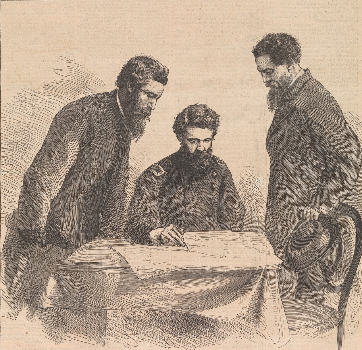 Planlegging av fangst av Booth og Harold, 1865. av Unbekannt