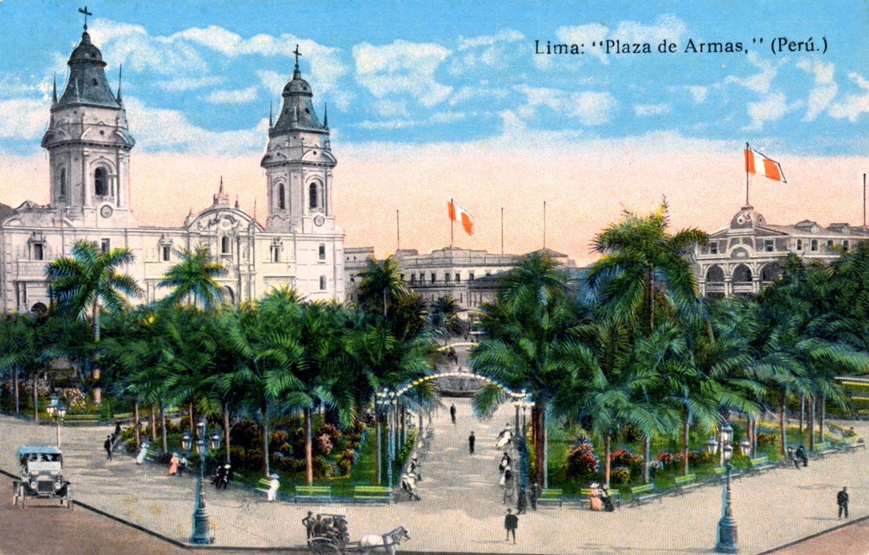 Plaza de Armas, Lima, Peru, tidlig på 1900-tallet av Unbekannt