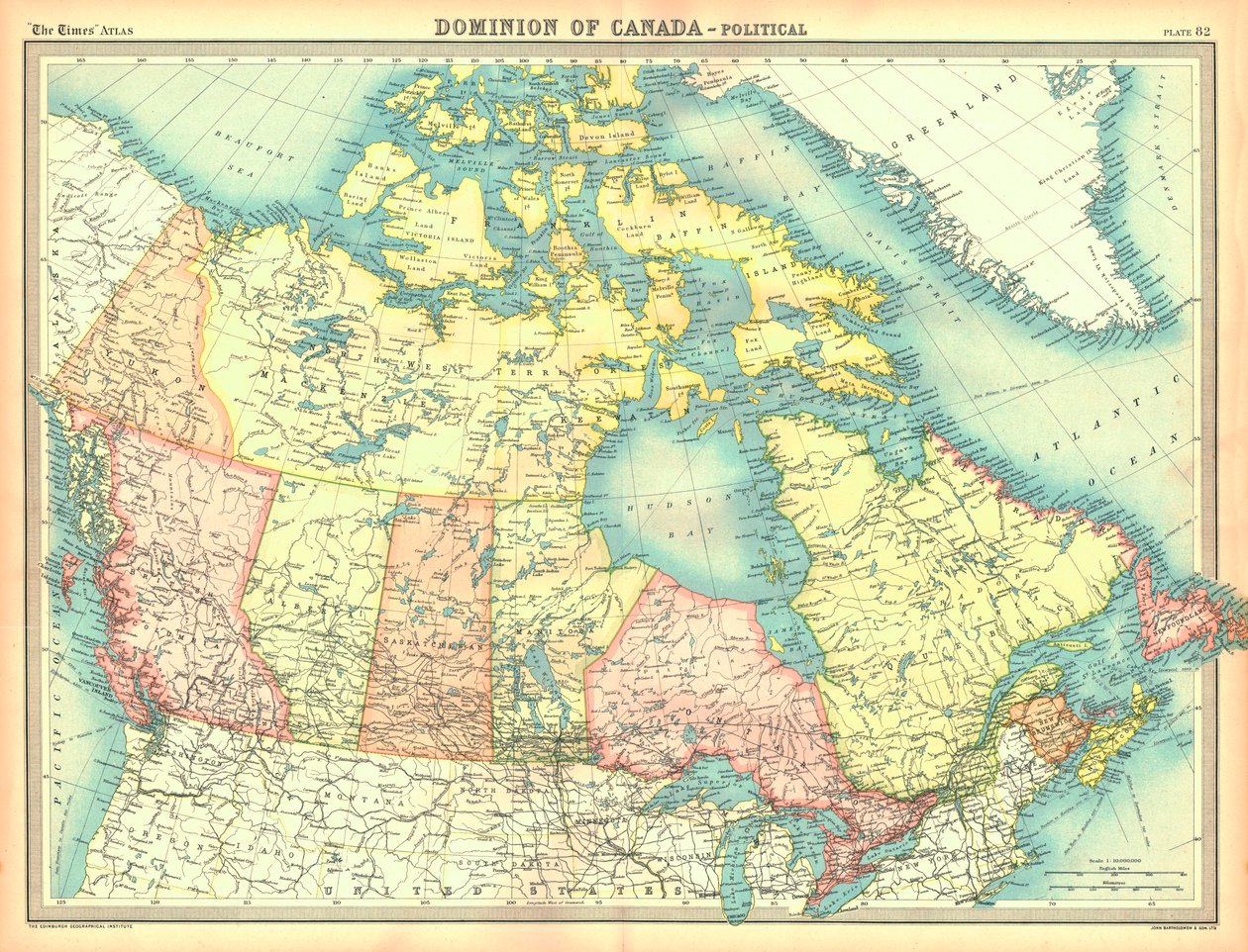 Politisk kart over Dominion of Canada av Unbekannt