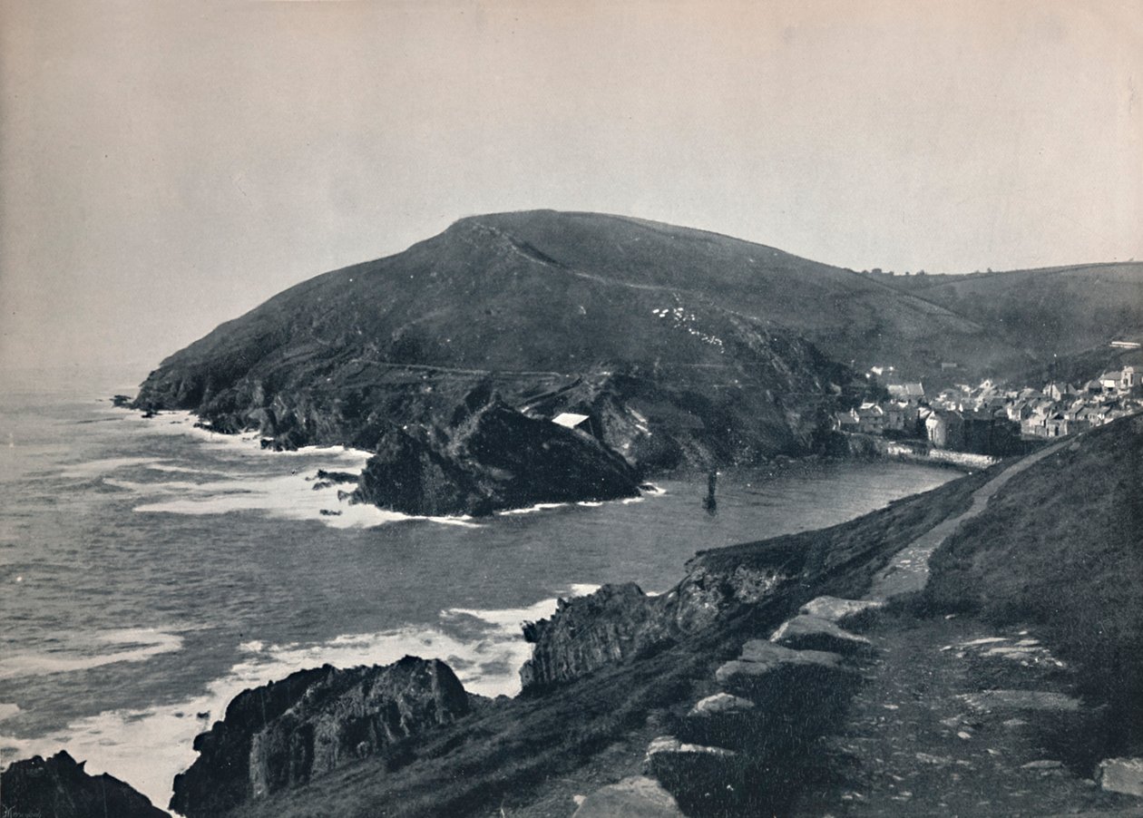 Polperro - The Inlet and the Village, 1895 av Unbekannt