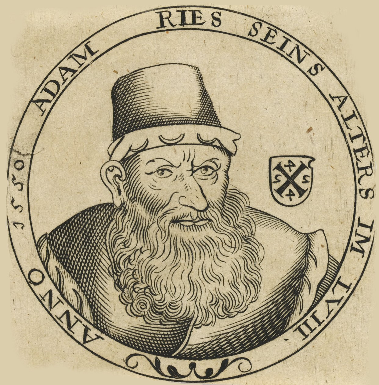 Portrett av Adam Ries 149293-1559, ca. 1600. av Unbekannt