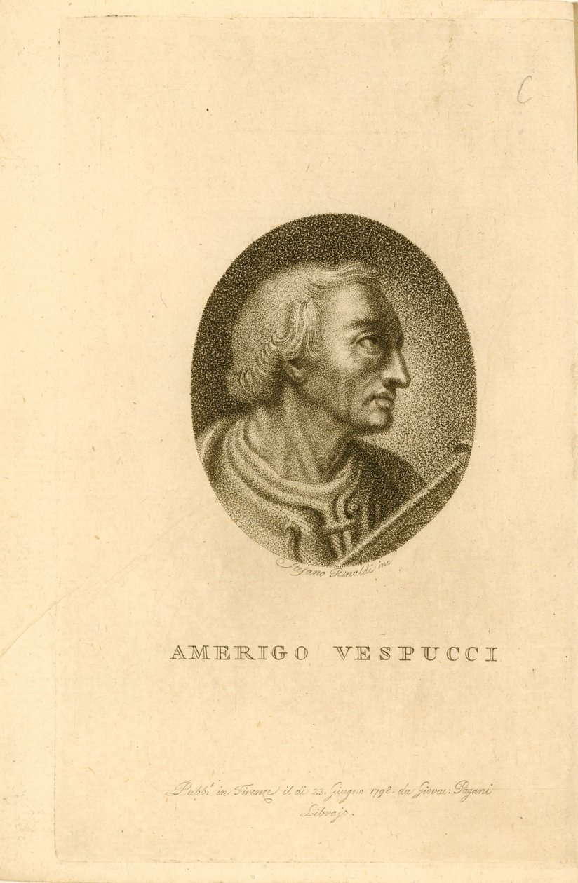Portrett av Amerigo Vespucci, 1798. av Unbekannt