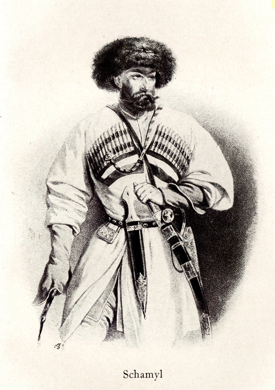 Portrett av Imam Shamil 1799-1871, 1800-tallet av Unbekannt