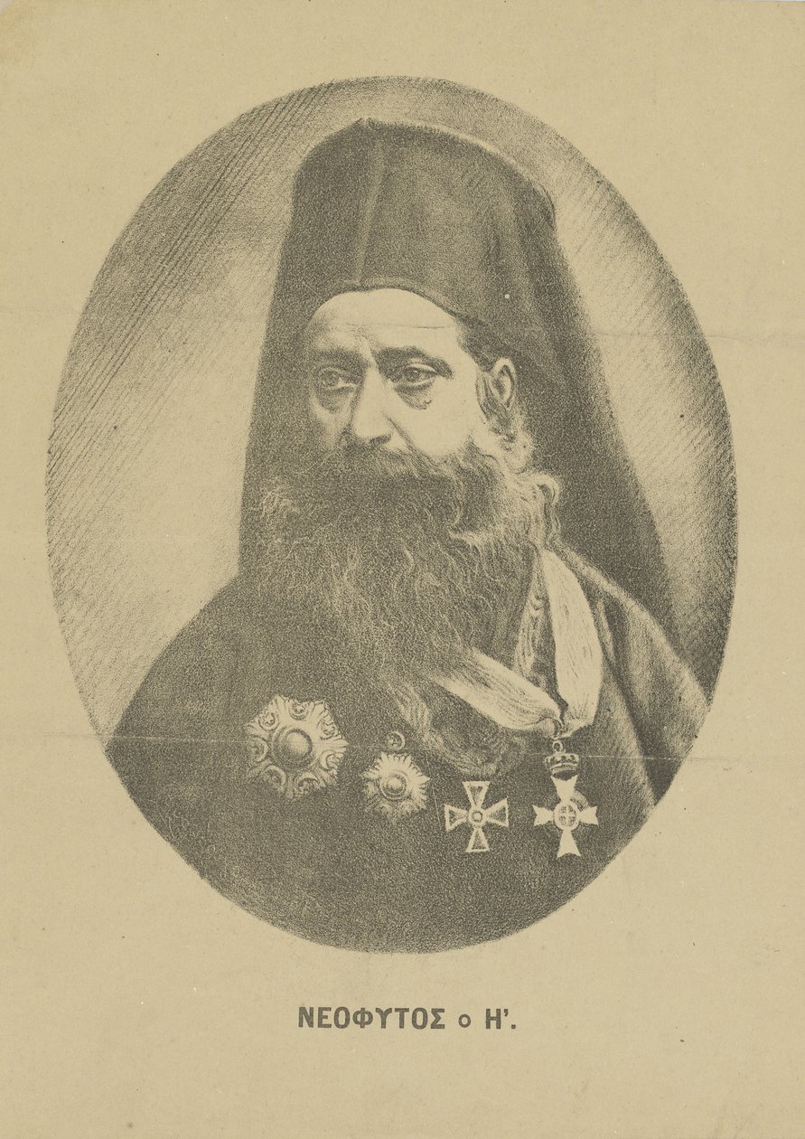 Portrett av Neophytos Vamvas 1770-1856, ca. 1850. av Unbekannt