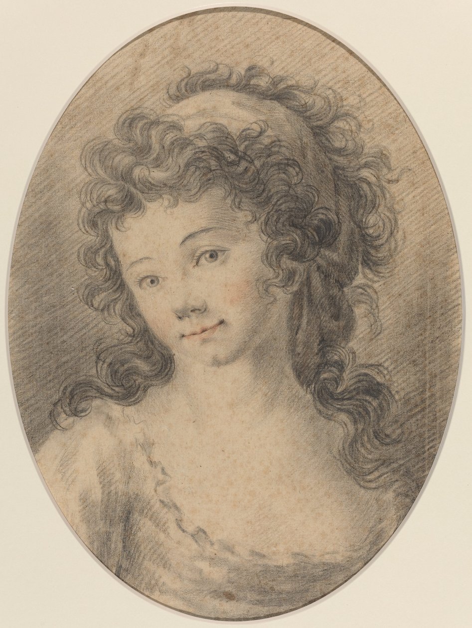 Portrett av en jente, 1700-tallet. av Unbekannt